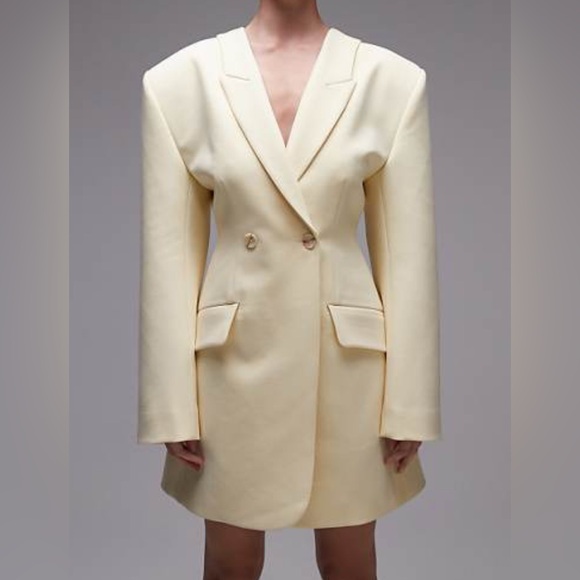 ASOS Jackets & Blazers - ASOS DESIGN sculpted blazer dress in buttermilk. 10